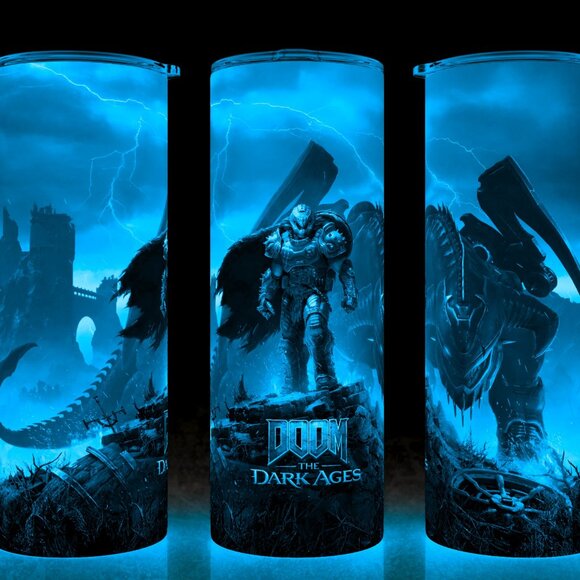 Glow in the Dark Doom The Dark Ages Gaming Novelty Cup Mug Tumbler 20oz - Picture 1 of 4